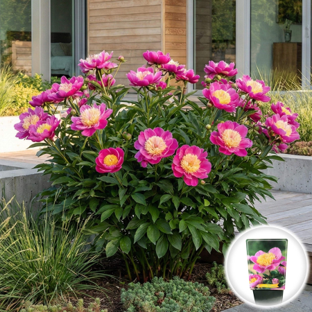 Paeonia lactiflora Bowl of Beauty Bujor Erbaceu Roz si Galben Ghiveci Pepiniera Sibiu [1]