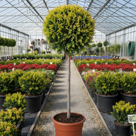 Chiparos Auriu Glob Chamaecyparis Stardust pe Picior 100cm Pepiniera Sibiu [1]