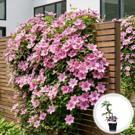 Clematis - clematis-hagley-hybrid-planta-agatatoare-roz-pepiniera-sibiu