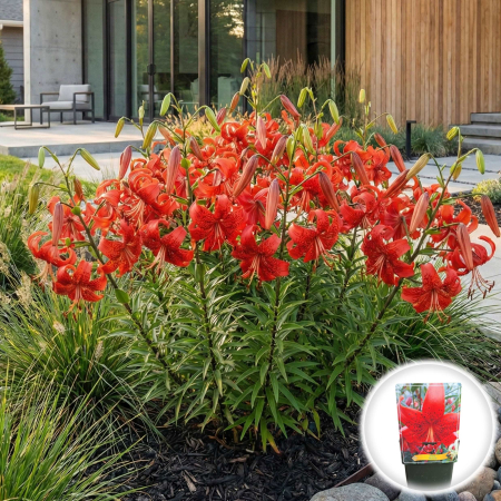 Flori Gradina si Balcon - crin-lilium-red-life-rosu-tigrat-ghiveci-pepiniera-sibiu