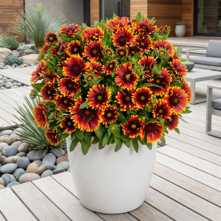 Flori Gradina si Balcon - gaillardia-spintop-yellow-touch-perena-bicolora-pepiniera-sibiu