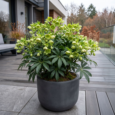 Helleborus foetidus spanz fetid flori verzi clopotel ghiveci Pepiniera Sibiu [1]
