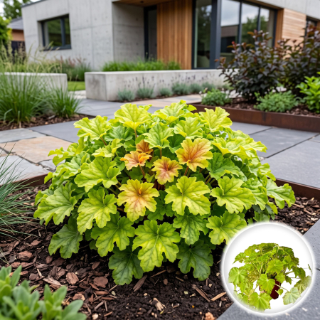 Heuchera - heuchera-apple-twist-planta-perena-verde-pepiniera-sibiu