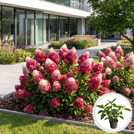 Hortensia - hydrangea-paniculata-living-red-velvet-arbust-inflorescente-rosii-pepiniera-sibiu