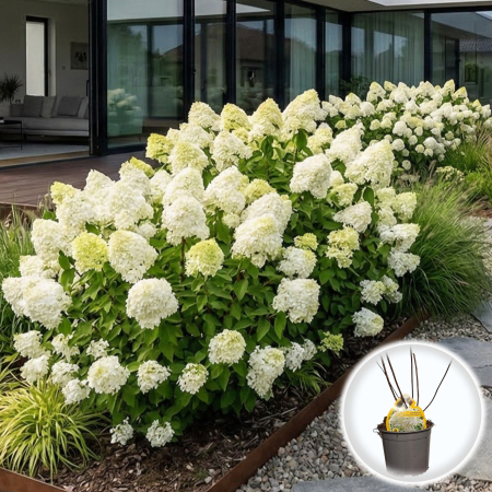 Hortensia - Hortensie paniculata Magical Mont Blanc floare alba gradina ghiveci Pepiniera Sibiu