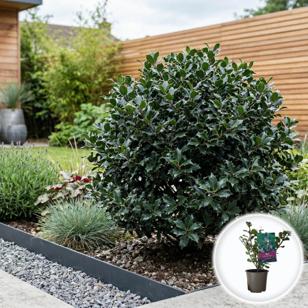 Ilex - Ilex meserveae Blue Prince ilice mascul tufa 30cm frunze persistente Pepiniera Sibiu