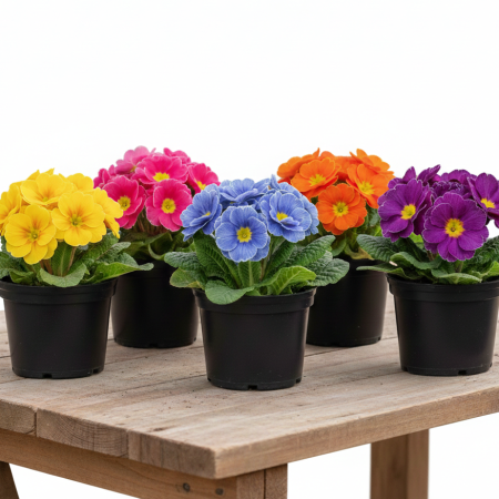 Flori Gradina si Balcon - Pachet 3 Primule Acaulis Floare Dubla Mix Culori Pepiniera Sibiu