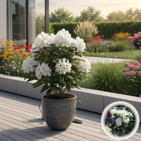 Rhododendron - Rhododendron Promo Alb 80cm+ (10L)