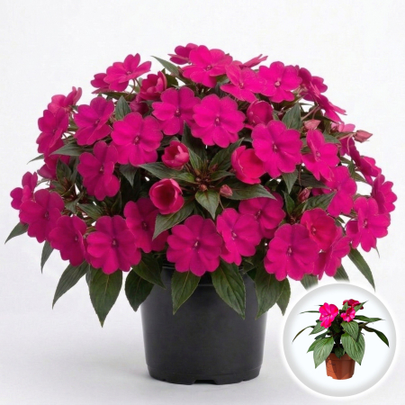 Flori Gradina si Balcon - Impatiens New Guinea Mov 25cm Productie Proprie Pepiniera Sibiu