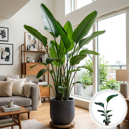 Plante Interior - strelitzia-nicolai-pasarea-paradisului-alba-pepiniera-sibiu