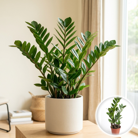Planta Zz - Zamioculcas zamiifolia Planta ZZ Interior 60cm Ghiveci Pepiniera Sibiu