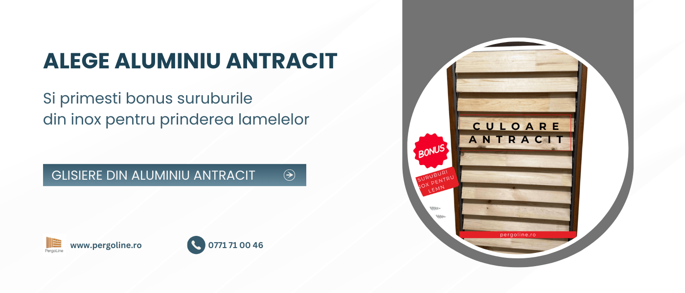 Glisiere din aluminiu culoare antracit