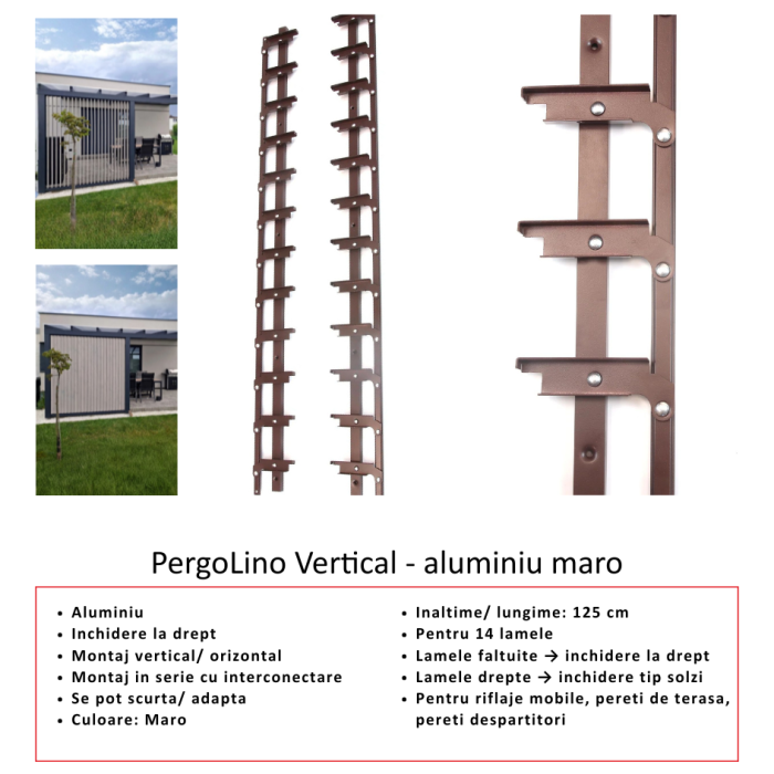 126 cm lățime cu 150-250 cm inaltime, PergoLino Vertical14 cu lamele metalice [11]