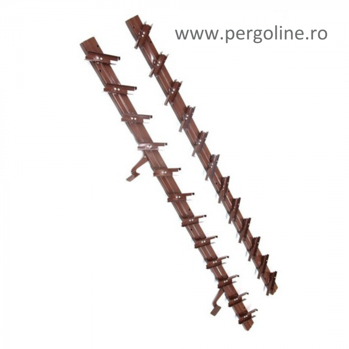 182 cm înălțime: kit complet Jaluzea reglabilă cu glisiere metalice + 20 lamele 110-130 cm din lemn de pin natur [17]