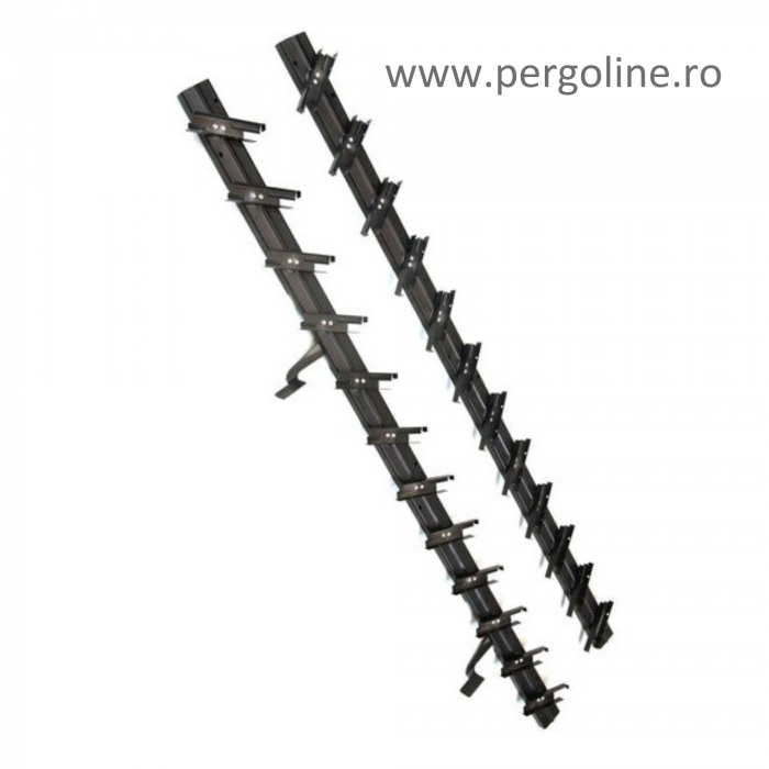 182 cm înălțime: kit complet Jaluzea reglabilă cu glisiere metalice + 20 lamele 110-130 cm din lemn de pin natur [18]