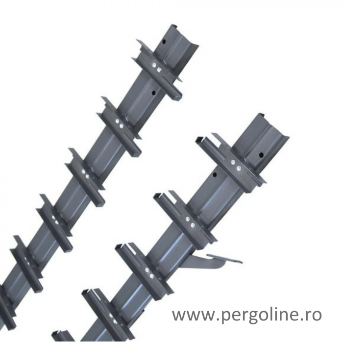 200 cm înălțime: kit complet Jaluzea reglabilă cu glisiere metalice + 22 lamele 100-130 cm din lemn de pin natur [36]