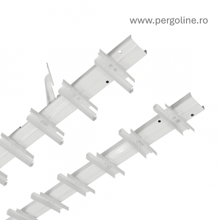252 cm înălțime: kit complet Jaluzea reglabilă cu glisiere metalice + 28 lamele 100-130 cm din lemn de pin natur [25]