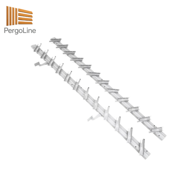 90 cm înălțime: kit complet Jaluzea reglabilă cu glisiere metalice PergoLino10 + 10 lamele 110-130 cm din lemn de pin natur [16]