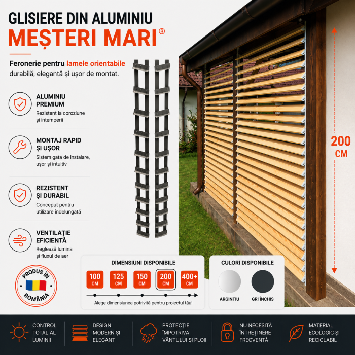 Feronerie cu glisiere aluminiu pentru lamele orientabile [14]