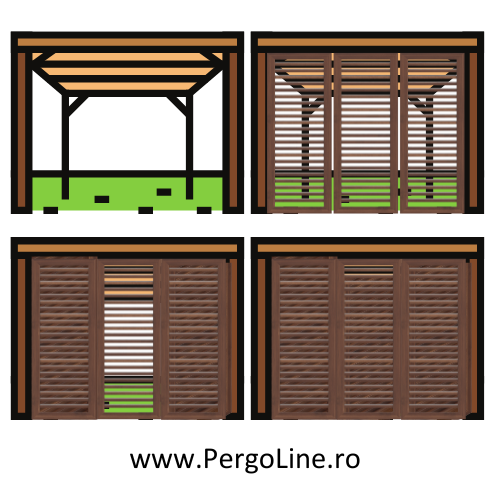 Jaluzele de terasa cu lamele ajustabile bioclimatice. Feronerie metalica. [15]