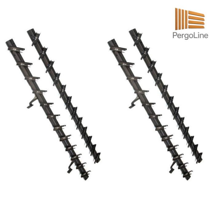 Jaluzele de terasa cu lamele ajustabile bioclimatice. Feronerie cu glisiere metalice. [13]