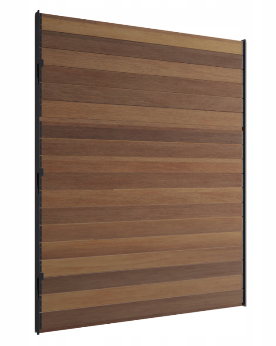 Jaluzele de terasa cu lamele ajustabile bioclimatice. Feronerie cu glisiere metalice. [18]