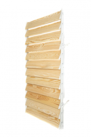 127 cm înălțime: kit complet Jaluzea reglabilă cu glisiere metalice PergoLino14 + 14 lamele 100-130 cm din lemn de pin natur [5]