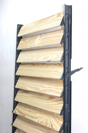 127 cm înălțime: kit complet Jaluzea reglabilă cu glisiere metalice PergoLino14 + 14 lamele 100-130 cm din lemn de pin natur [6]