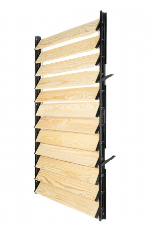 182 cm înălțime: kit complet Jaluzea reglabilă cu glisiere metalice + 20 lamele 110-130 cm din lemn de pin natur [22]