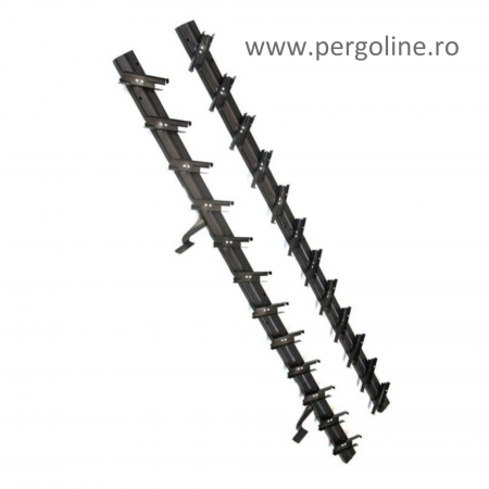 182 cm înălțime: kit complet Jaluzea reglabilă cu glisiere metalice + 20 lamele 110-130 cm din lemn de pin natur [17]