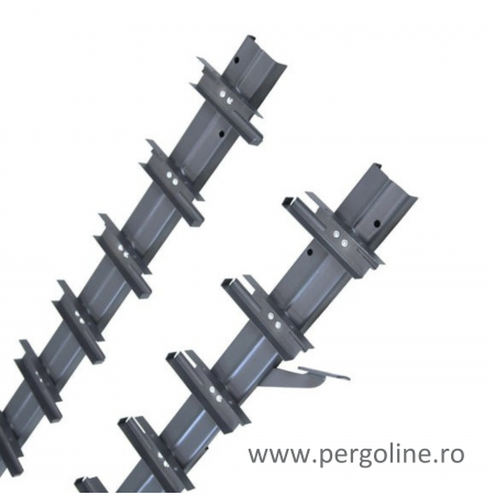 200 cm înălțime: kit complet Jaluzea reglabilă cu glisiere metalice + 22 lamele 100-130 cm din lemn de pin natur [35]