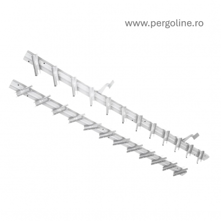 200 cm înălțime: kit complet Jaluzea reglabilă cu glisiere metalice + 22 lamele 100-130 cm din lemn de pin natur [6]
