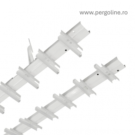 252 cm înălțime: kit complet Jaluzea reglabilă cu glisiere metalice + 28 lamele 100-130 cm din lemn de pin natur [24]