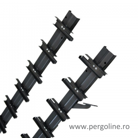 252 cm înălțime: kit complet Jaluzea reglabilă cu glisiere metalice + 28 lamele 100-130 cm din lemn de pin natur [13]
