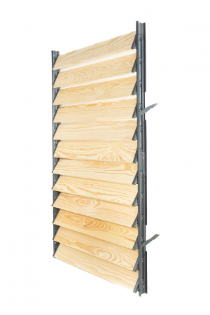 Kit complet cu lamele - 91 cm înălțime: kit complet Jaluzea reglabilă cu glisiere metalice PergoLino10 + 10 lamele 110-130 cm din lemn de pin natur