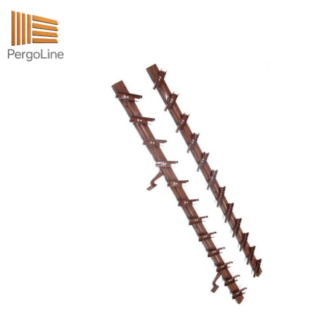 90 cm înălțime: kit complet Jaluzea reglabilă cu glisiere metalice PergoLino10 + 10 lamele 110-130 cm din lemn de pin natur [18]