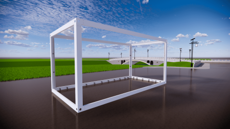 Structuri terasa cadru container - Cadru modular 7x3 m pentru terasă