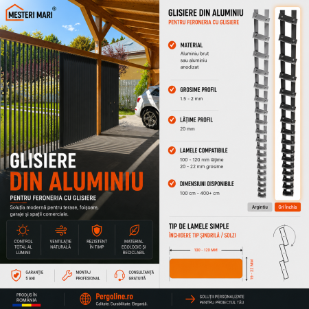 Feronerie cu glisiere aluminiu pentru lamele orientabile [2]