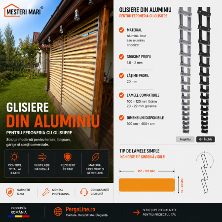 Feronerie cu glisiere aluminiu pentru lamele orientabile [23]