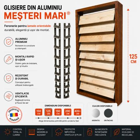 Produse - Feronerie cu glisiere aluminiu pentru lamele orientabile
