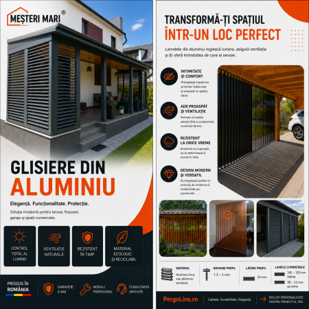 Glisiere din aluminiu - Feronerie glisiere din aluminiu pentru lamele orientabile