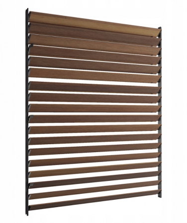 182 cm înălțime: kit complet Jaluzea reglabilă cu glisiere metalice + 20 lamele 110-130 cm din lemn de pin natur [12]
