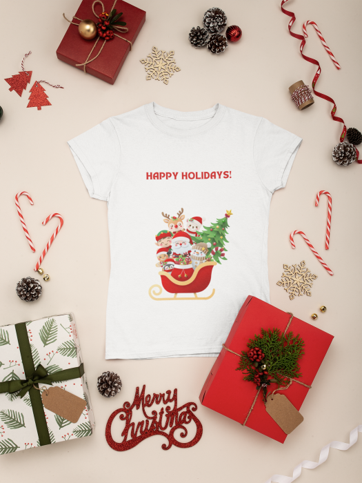TRICOU DIN BUMBAC ORGANIC HAPPY HOLIDAYS [1]