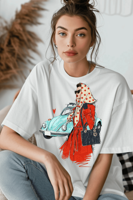 Tricou din bumbac organic personalizat cu imagini print tematica la moda [1]