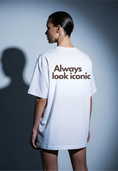 Tricou oversized  din bumbac organic Always look iconic [3]