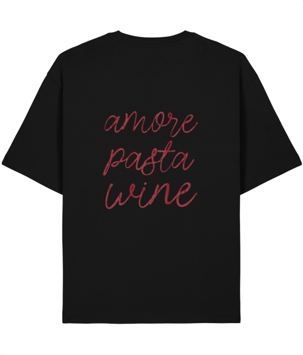 Tricou oversized  din bumbac organic Amore pasta wine [5]