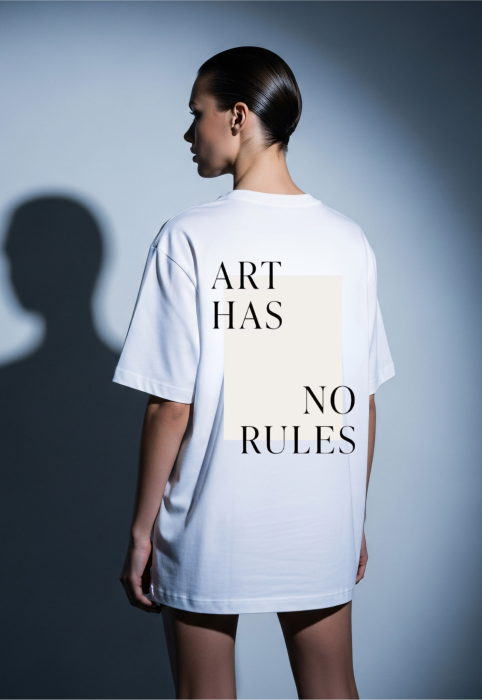 Tricou oversized  din bumbac organic Art has no rules [3]