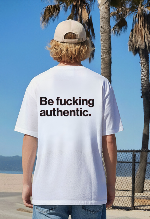 Tricou oversized  din bumbac organic Be fucking authentic [3]