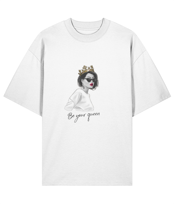Tricou oversized din bumbac organic Be your queen [4]