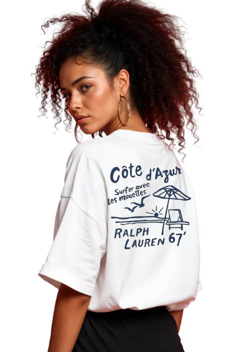 Tricou oversized  din bumbac organic Cote d'Azur [3]
